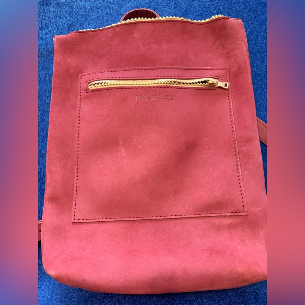 Portland Leather Laptop Bag in Foxglove.
